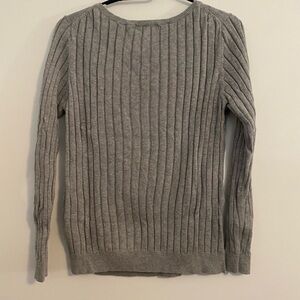 Gray Ribbed Women's Sweater